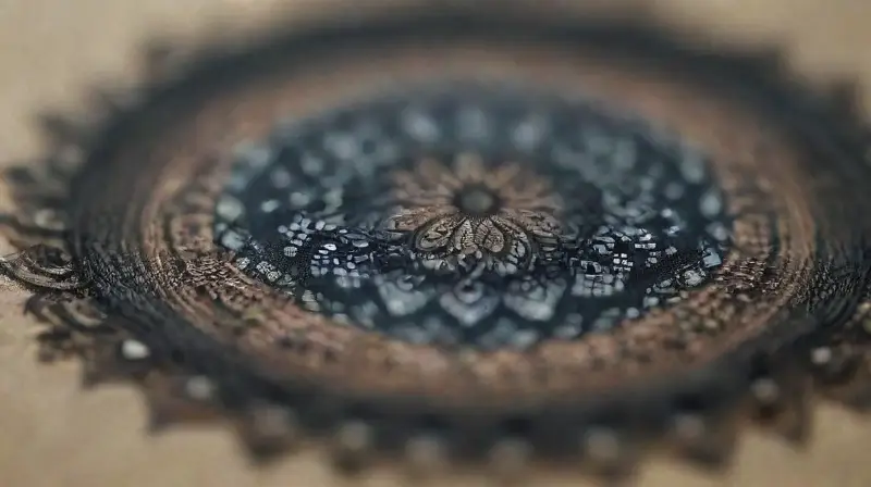 Intricate, symmetrical mandala with detailed dotwork
