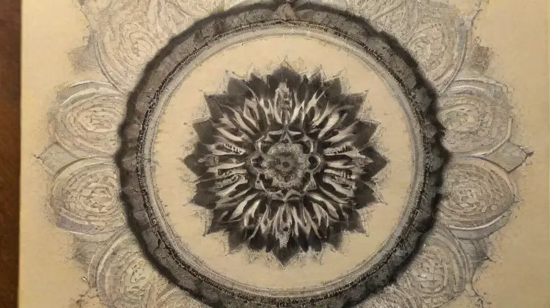 Artist creates detailed, symmetrical mandala with dotwork