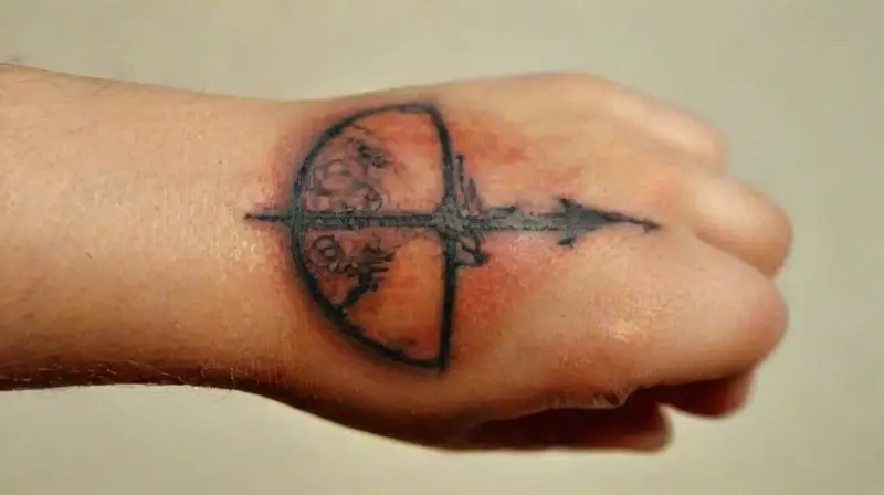 Close-up of realistic tattooed forearm