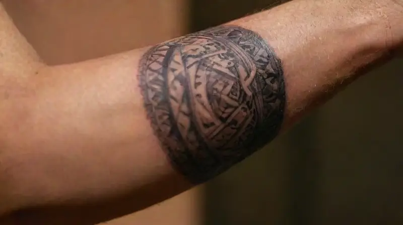 Native-inspired tattoo highlighting intricate craftsmanship