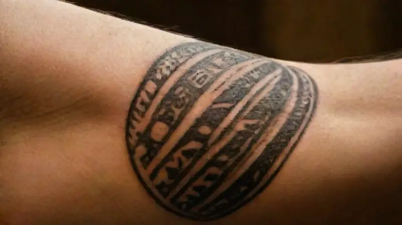 Detailed, realistic tribal tattoo on skin