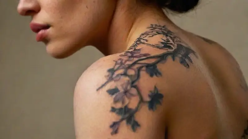 Detailed tattooed arm with realistic skin texture