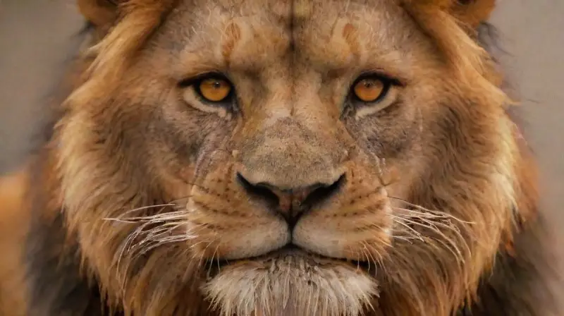 Fierce lion blending with fiery or storm elements